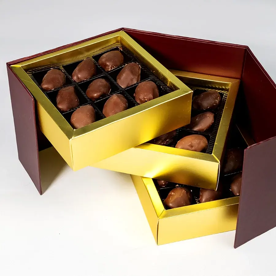 Çikolatalı Hurma 3 Katlı Kutu Hediyelik